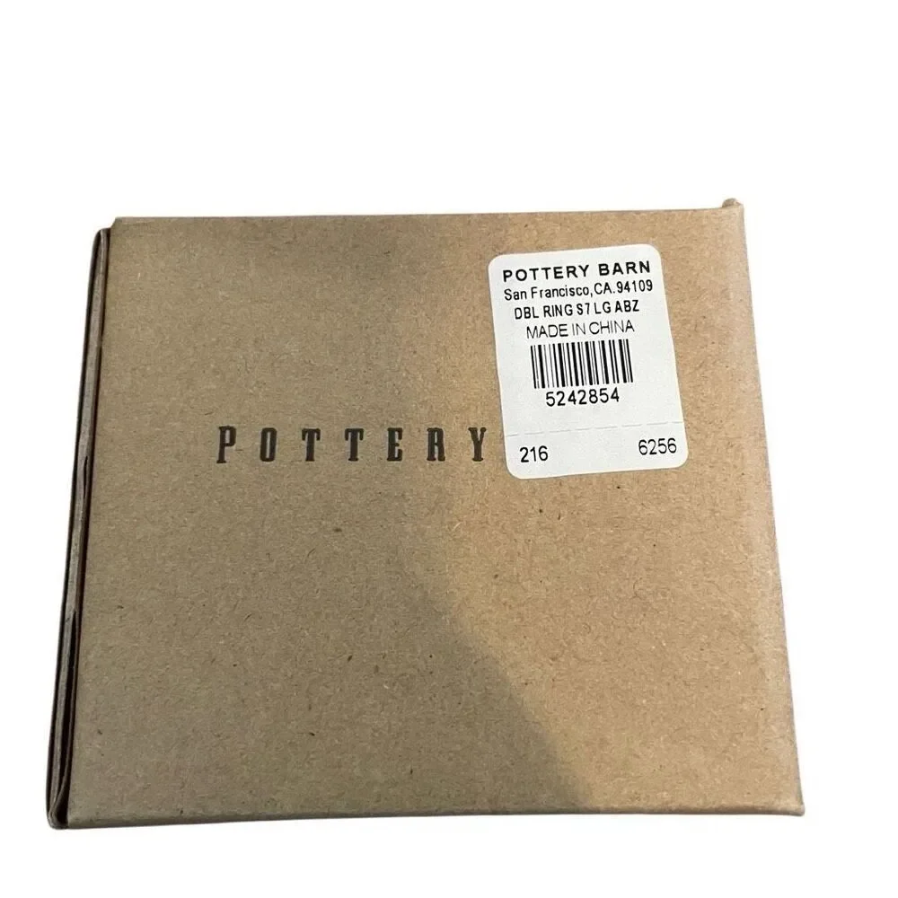 Pottery Barn Standard Double Round Rings Set 7 2.5” Diameter Antique Bronze